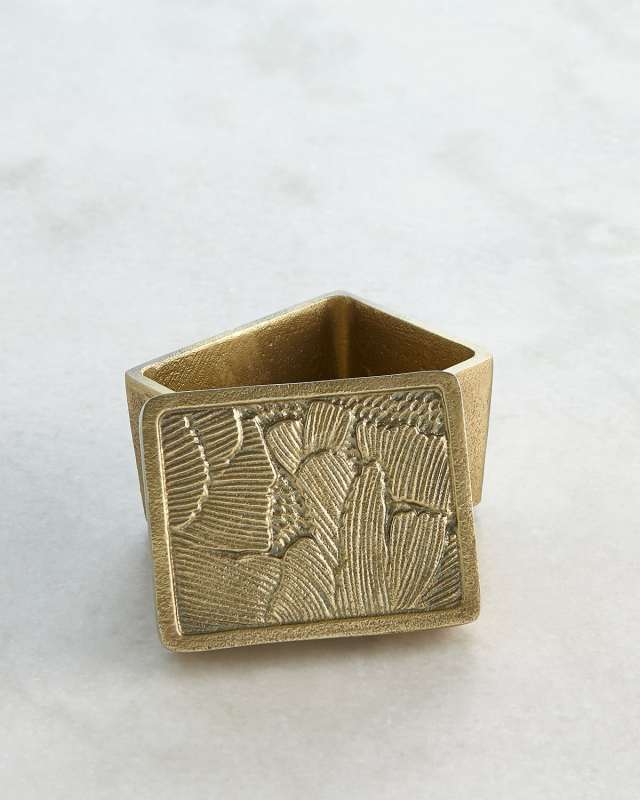 Small Flora Antiqued Brass Box